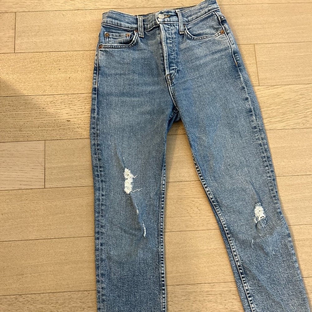 RE/DONE 90s cropped mid-rise skinny jeans, Size 25, $114 (Originally $285)!